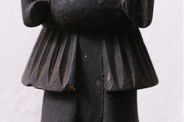 アンティーク雑貨　江戸期　古い木彫りの置き物(仏像、武神)(R-041424)