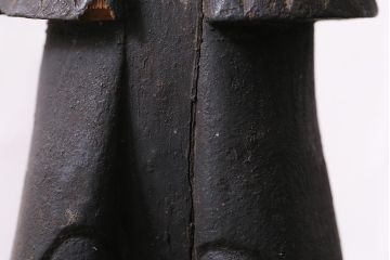 アンティーク雑貨　江戸期　古い木彫りの置き物(仏像、武神)(R-041424)