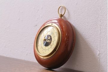 ヴィンテージ雑貨　木製　ビンテージスタイルにぴったりなフランス製の気圧計(バロメーター、ディスプレイ雑貨)(R-041426)