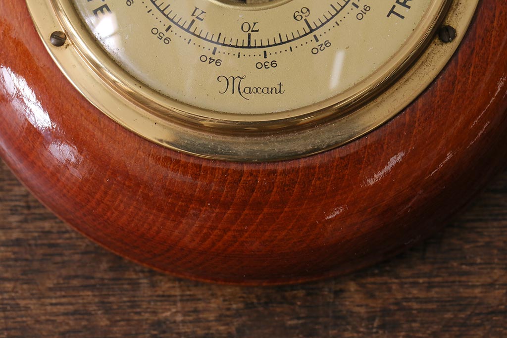 ヴィンテージ雑貨　木製　ビンテージスタイルにぴったりなフランス製の気圧計(バロメーター、ディスプレイ雑貨)(R-041426)