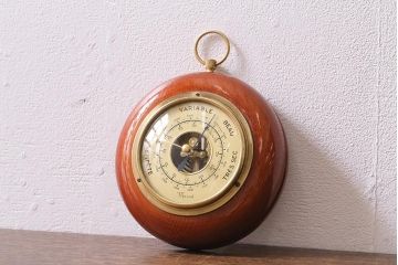 ヴィンテージ雑貨　木製　ビンテージスタイルにぴったりなフランス製の気圧計(バロメーター、ディスプレイ雑貨)(R-041426)