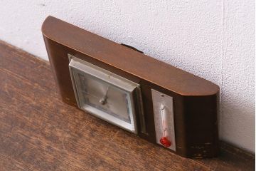 ヴィンテージ雑貨　木製　フランスビンテージの置き型バロメーター(気圧計、温度計、ディスプレイ雑貨)(R-041427)