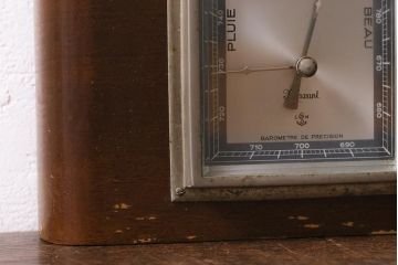 ヴィンテージ雑貨　木製　フランスビンテージの置き型バロメーター(気圧計、温度計、ディスプレイ雑貨)(R-041427)