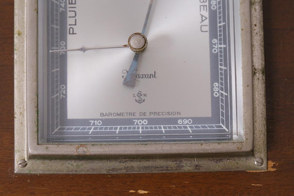 ヴィンテージ雑貨　木製　フランスビンテージの置き型バロメーター(気圧計、温度計、ディスプレイ雑貨)(R-041427)