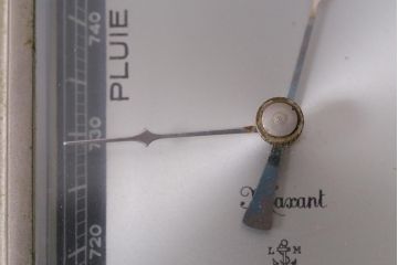 ヴィンテージ雑貨　木製　フランスビンテージの置き型バロメーター(気圧計、温度計、ディスプレイ雑貨)(R-041427)