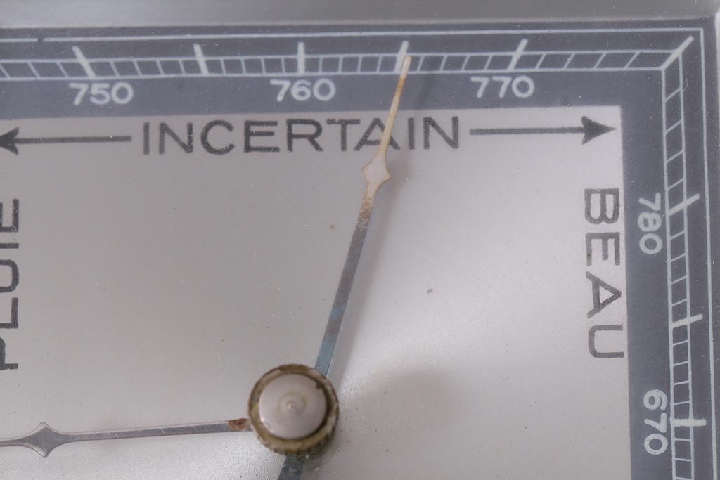 ヴィンテージ雑貨　木製　フランスビンテージの置き型バロメーター(気圧計、温度計、ディスプレイ雑貨)(R-041427)