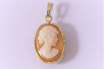 ヴィンテージ雑貨　CAMMEO　ITALIANA　カメオのペンダントトップ(アクセサリー、ビンテージ)(R-041430)
