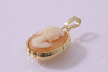 ヴィンテージ雑貨　CAMMEO　ITALIANA　カメオのペンダントトップ(アクセサリー、ビンテージ)(R-041430)