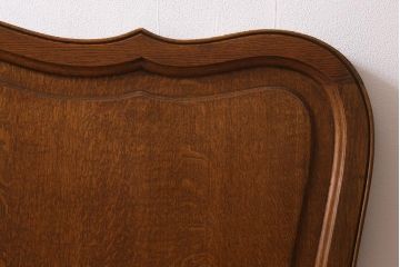 アンティーク家具　フランスアンティーク　オーク材　上品なレリーフが目を引くベッドフレーム(R-041436)