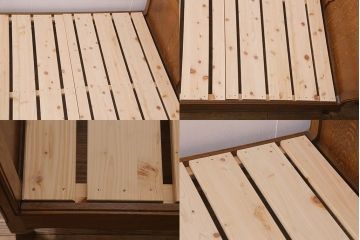 アンティーク家具　フランスアンティーク　オーク材　上品なレリーフが目を引くベッドフレーム(R-041436)