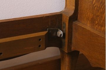 アンティーク家具　フランスアンティーク　オーク材　上品なレリーフが目を引くベッドフレーム(R-041436)