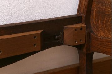 アンティーク家具　フランスアンティーク　オーク材　曲線のシルエットが優雅なベッドフレーム(R-041437)