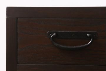 ラフジュ工房オリジナル　古金具リメイク　前板栗材　ヒノキ材　落ち着いた和の雰囲気漂う小引き出し(小物収納、サイドチェスト)(R-041445)