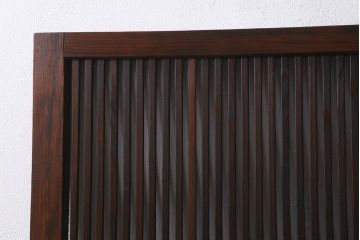 アンティーク建具　古建具リメイク　レトロガラス入り　格子戸をリメイクしたパーテーション(衝立、つい立て、仕切り)(R-041448)