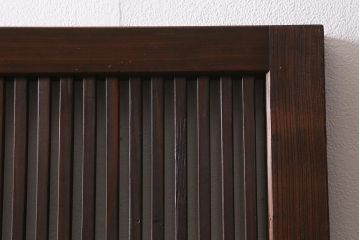 アンティーク建具　古建具リメイク　レトロガラス入り　格子戸をリメイクしたパーテーション(衝立、つい立て、仕切り)(R-041448)