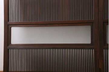 アンティーク建具　古建具リメイク　レトロガラス入り　格子戸をリメイクしたパーテーション(衝立、つい立て、仕切り)(R-041448)