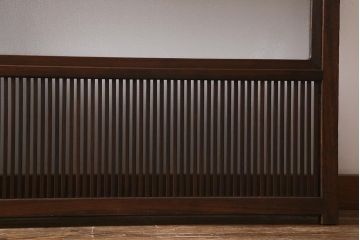 アンティーク建具　古建具リメイク　レトロガラス入り　格子戸をリメイクしたパーテーション(衝立、つい立て、仕切り)(R-041448)