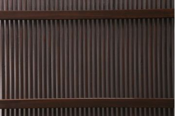 アンティーク建具　古建具リメイク　レトロガラス入り　格子戸をリメイクしたパーテーション(衝立、つい立て、仕切り)(R-041448)