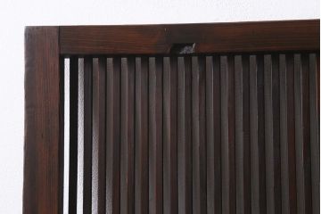 アンティーク建具　古建具リメイク　モールガラス入り　格子戸をリメイクしたパーテーション(衝立、つい立て、仕切り)(R-041449)
