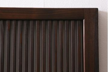 アンティーク建具　古建具リメイク　モールガラス入り　格子戸をリメイクしたパーテーション(衝立、つい立て、仕切り)(R-041449)