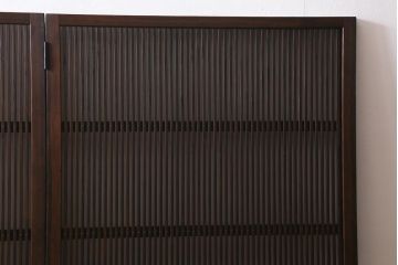 アンティーク建具　古建具リメイク　モールガラス入り　格子戸をリメイクしたパーテーション(衝立、つい立て、仕切り)(R-041449)