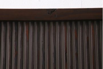 アンティーク建具　古建具リメイク　モールガラス入り　格子戸をリメイクしたパーテーション(衝立、つい立て、仕切り)(R-041449)