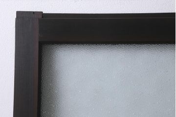 アンティーク建具　昭和初期　腰板ケヤキ材　ダイヤガラス入り　上手物!落ち着いた色合いのレトロなガラス戸2枚セット(引き戸)(R-041450)