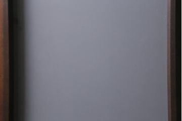 アンティーク建具　昭和初期　すりガラス・当店オリジナルガラス入り　麻の葉模様がお洒落なアクセントのガラス戸4枚セット(引き戸)(R-041451)