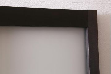 アンティーク建具　昭和初期　すりガラス・当店オリジナルガラス入り　麻の葉模様がお洒落なアクセントのガラス戸4枚セット(引き戸)(R-041451)