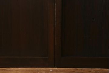 アンティーク建具　昭和初期　すりガラス・当店オリジナルガラス入り　麻の葉模様がお洒落なアクセントのガラス戸4枚セット(引き戸)(R-041451)