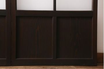 アンティーク建具　昭和初期　すりガラス・当店オリジナルガラス入り　レトロモダンな空間におすすめのガラス戸2枚セット(引き戸)(R-041452)