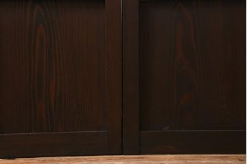 アンティーク建具　昭和初期　すりガラス・当店オリジナルガラス入り　レトロモダンな空間におすすめのガラス戸2枚セット(引き戸)(R-041452)