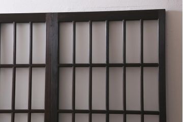 アンティーク建具　昭和初期　モールガラス・すりガラス入り　落ち着いた雰囲気のレトロなガラス戸4枚セット(引き戸)(R-041453)