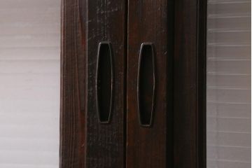 アンティーク建具　昭和初期　モールガラス・すりガラス入り　落ち着いた雰囲気のレトロなガラス戸4枚セット(引き戸)(R-041453)