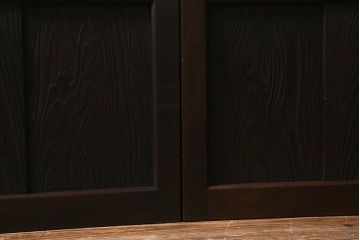 アンティーク建具　昭和初期　モールガラス・すりガラス入り　落ち着いた雰囲気のレトロなガラス戸4枚セット(引き戸)(R-041453)