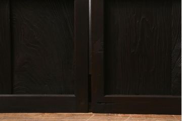 アンティーク建具　昭和初期　モールガラス・すりガラス入り　落ち着いた雰囲気のレトロなガラス戸4枚セット(引き戸)(R-041453)