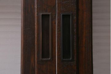 アンティーク建具　昭和初期　モールガラス・すりガラス入り　落ち着いた雰囲気のレトロなガラス戸4枚セット(引き戸)(R-041453)