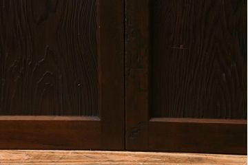 アンティーク建具　昭和初期　モールガラス・すりガラス入り　落ち着いた雰囲気のレトロなガラス戸4枚セット(引き戸)(R-041453)