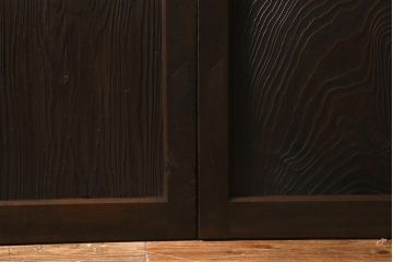 アンティーク建具　昭和初期　モールガラス・すりガラス入り　落ち着いた雰囲気のレトロなガラス戸4枚セット(引き戸)(R-041453)