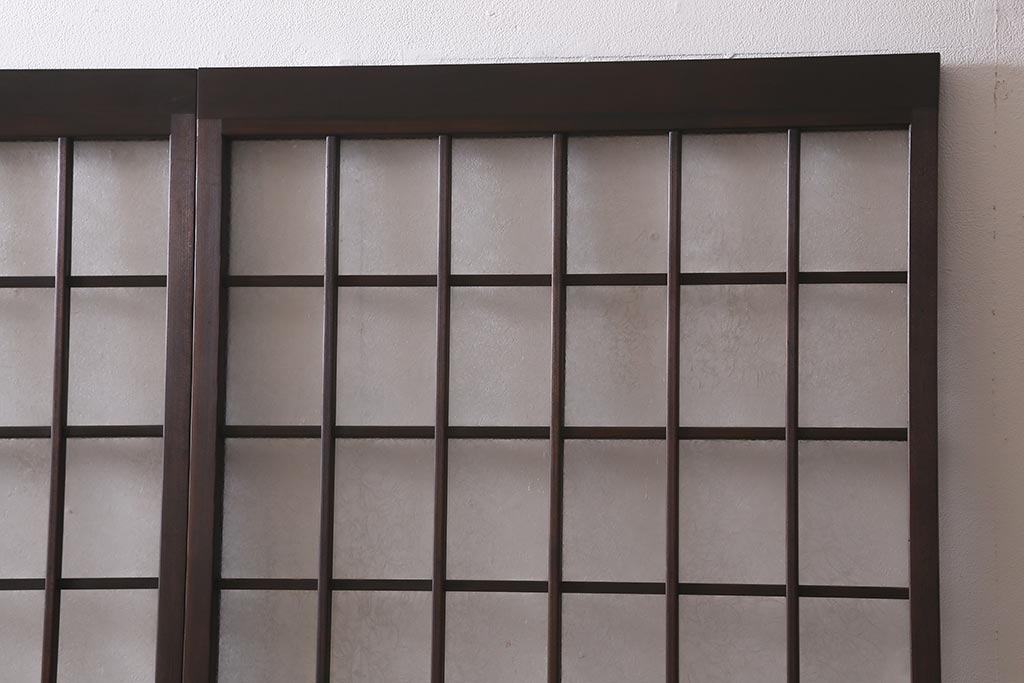 アンティーク建具　和製アンティーク　昭和初期　結霜ガラス　上手物!　凛とした佇まいが魅力的なガラス戸4枚セット(引き戸、建具)(R-041454)