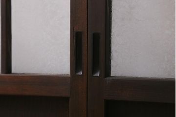 アンティーク建具　和製アンティーク　昭和初期　結霜ガラス　上手物!　凛とした佇まいが魅力的なガラス戸4枚セット(引き戸、建具)(R-041454)