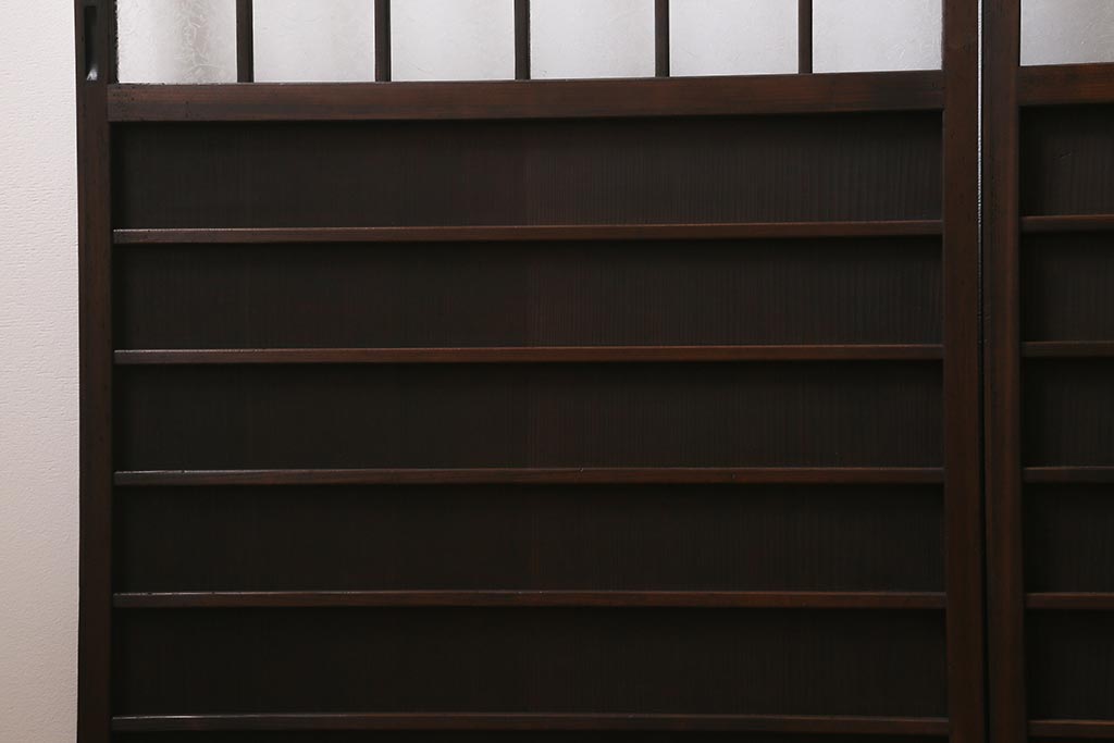 アンティーク建具　和製アンティーク　昭和初期　結霜ガラス　上手物!　凛とした佇まいが魅力的なガラス戸4枚セット(引き戸、建具)(R-041454)
