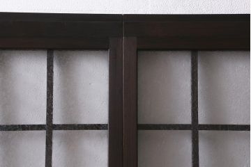 アンティーク建具　和製アンティーク　昭和初期　結霜ガラス　上手物!　凛とした佇まいが魅力的なガラス戸4枚セット(引き戸、建具)(R-041454)