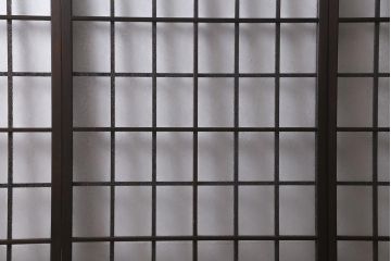 アンティーク建具　和製アンティーク　昭和初期　結霜ガラス　上手物!　凛とした佇まいが魅力的なガラス戸4枚セット(引き戸、建具)(R-041454)