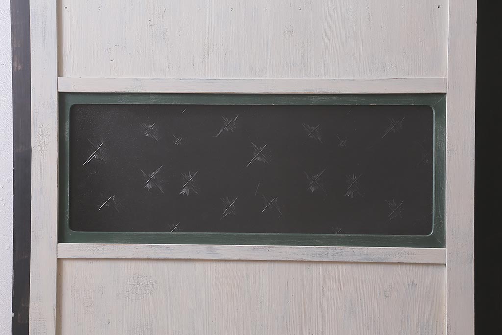 和製アンティーク建具　昭和中期　ペイント　やさしい色合いの木製ドア(扉、開き戸、建具)(R-041455)