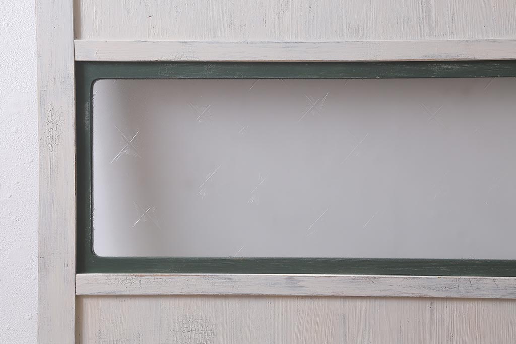 和製アンティーク建具　昭和中期　ペイント　やさしい色合いの木製ドア(扉、開き戸、建具)(R-041455)