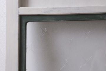 和製アンティーク建具　昭和中期　ペイント　やさしい色合いの木製ドア(扉、開き戸、建具)(R-041455)
