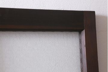 アンティーク建具　和製アンティーク　昭和初期　すりガラス・当店オリジナルガラス　変わり花菱模様のガラスがレトロなガラス戸2枚セット(引き戸、建具)(R-041456)