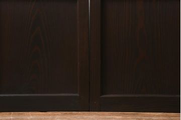 アンティーク建具　和製アンティーク　昭和初期　すりガラス・当店オリジナルガラス　変わり花菱模様のガラスがレトロなガラス戸2枚セット(引き戸、建具)(R-041456)