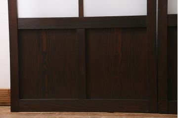 アンティーク建具　和製アンティーク　昭和初期　すりガラス・当店オリジナルガラス　変わり花菱模様のガラスがレトロなガラス戸2枚セット(引き戸、建具)(R-041456)